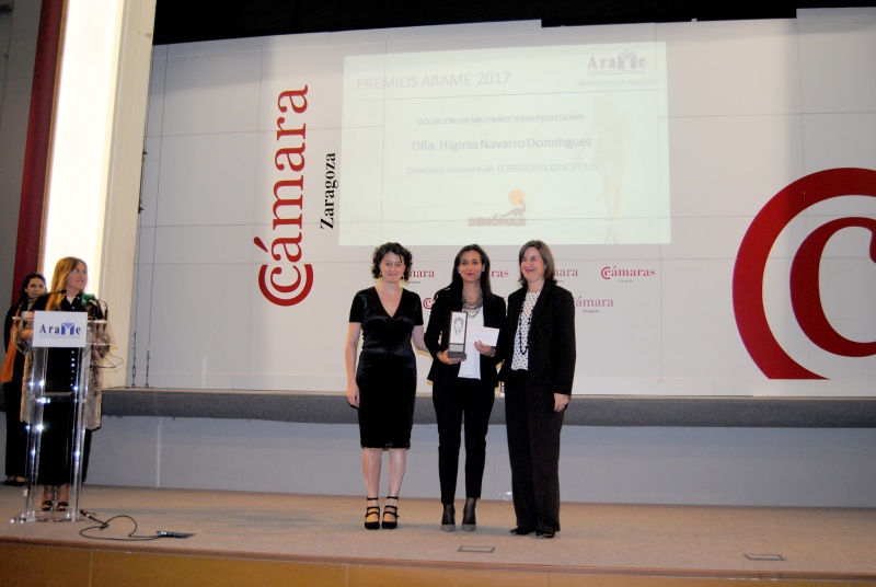 ARAME reconoce en la XVIII de sus premios a Higinia Navarro, Directora-gerente de Dinópolis su Trayectoria profesional