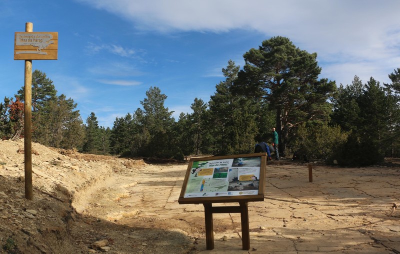 Huellas de dinosaurios en Mosqueruela (Teruel) habilitadas para su visita turística.