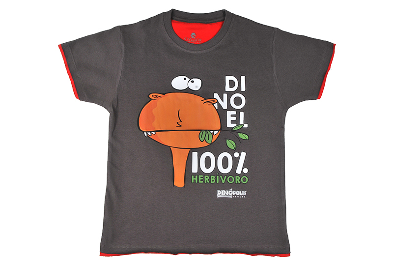 Camiseta Dinoel gris/roja
