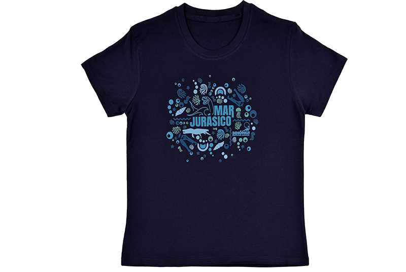 Camiseta niño Mar jurásico azul marino