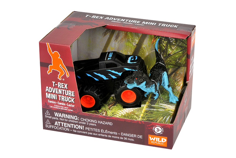 Coche de aventuras con el tyrannosaurus Rex